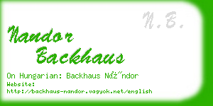 nandor backhaus business card